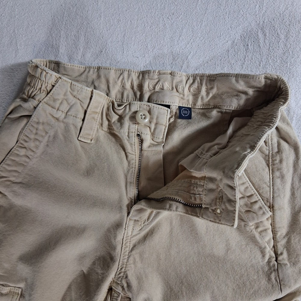 American Eagle Outfitters Stretch Cargo Pants Stretch Women Size 00 Khaki Beige - Picture 3 of 12